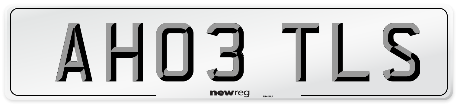 AH03 TLS Number Plate from New Reg